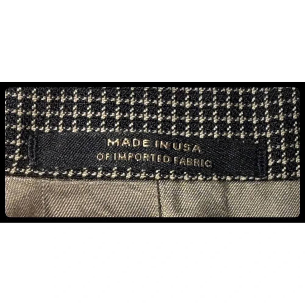 Hart Schaffner Marx Blazer Mens 42S Brown Check Two Button Professional Sport